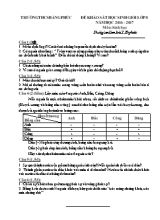 Đề khảo sát học sinh giỏi Sinh học lớp 8 (Có đáp án) - Năm học 2016-2017 - Trường THCS Bằng Phúc